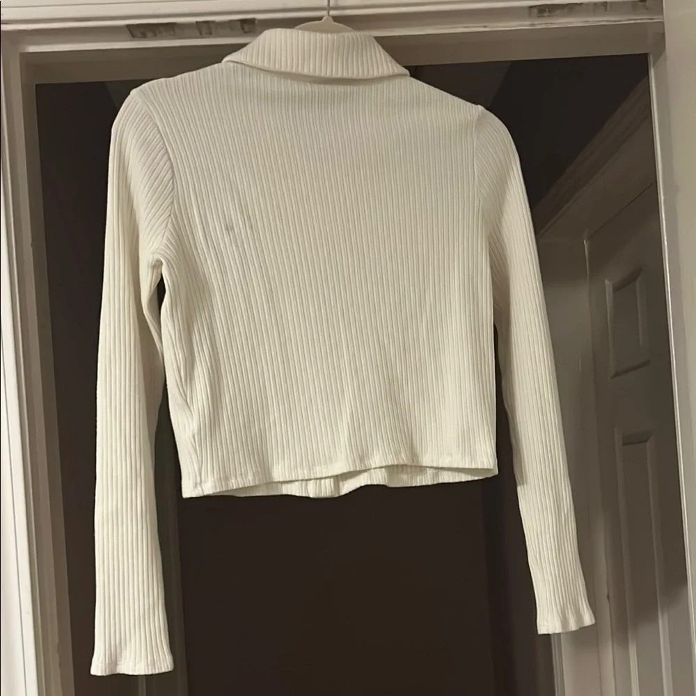 Reformation White Button-Up Ribbed Top - Picture 2 of 7